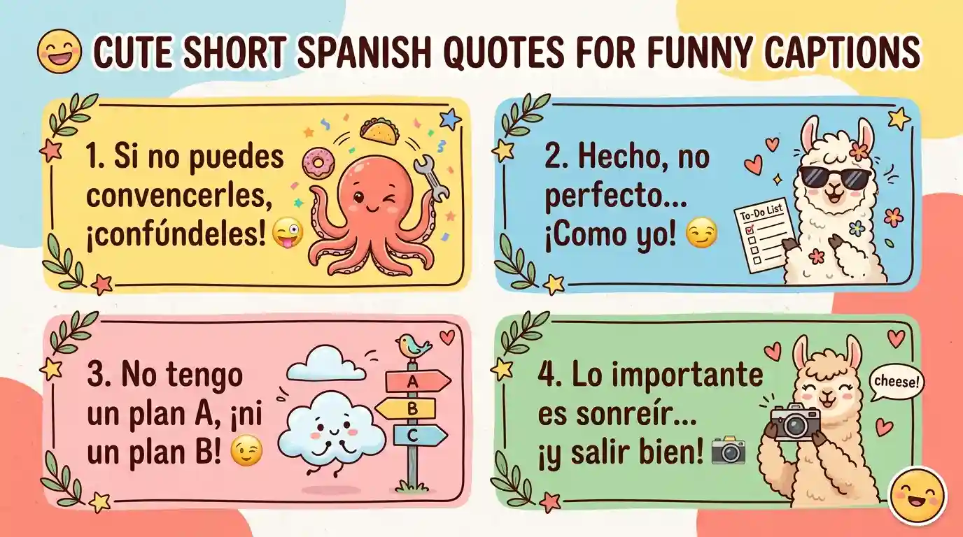 Cute Short Spanish Quotes for Funny Captions