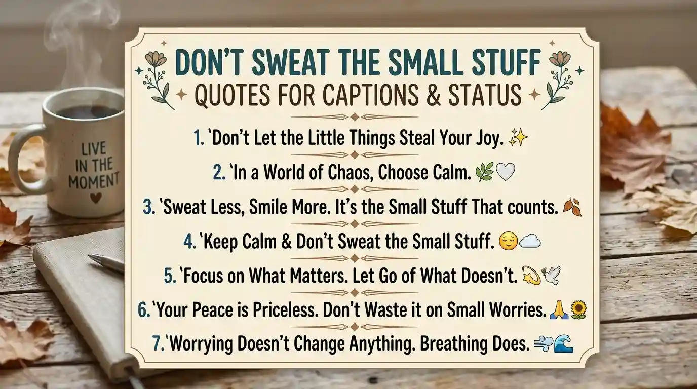 Don't Sweat the Small Stuff Quotes for Captions and Status