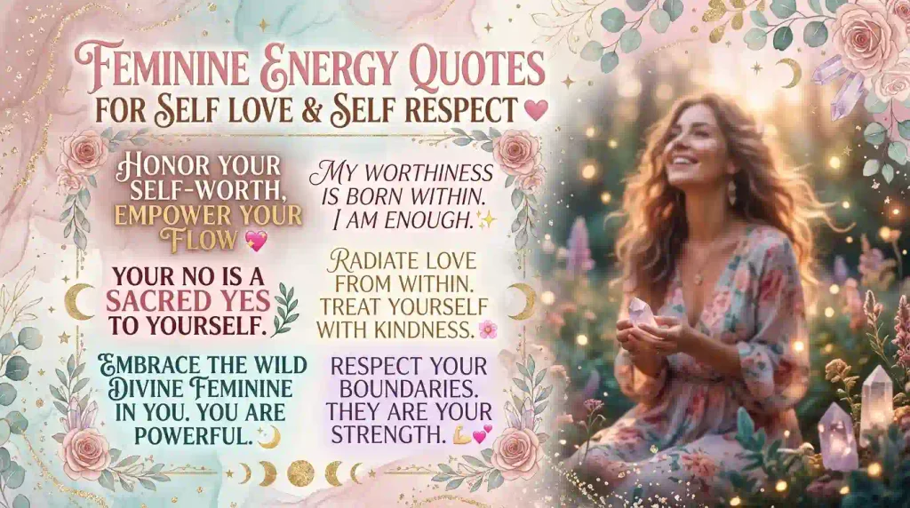 Feminine Energy Quotes for Self Love and Self Respect