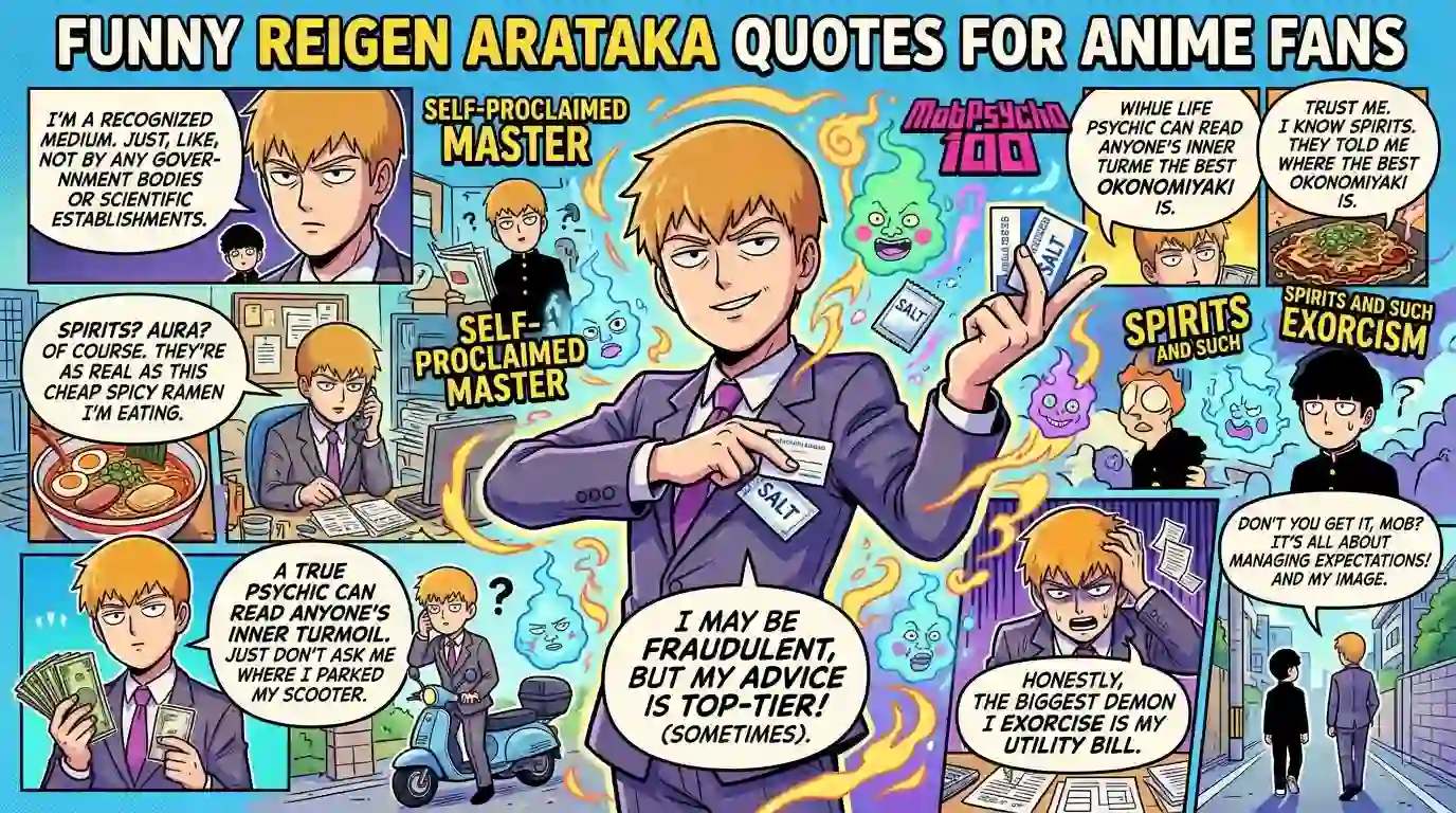 Funny Reigen Arataka Quotes for Anime Fans