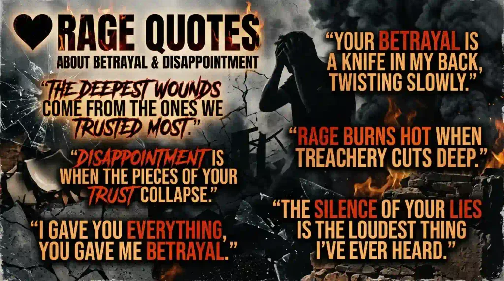 Rage Quotes About Betrayal and Disappointment